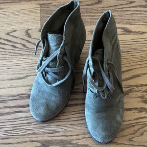 Lucky Brand Women's Suede Ankle Boots - Olive Green